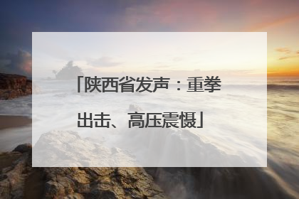 陕西省发声：重拳出击、高压震慑