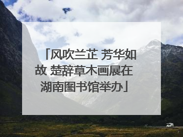 风吹兰芷 芳华如故 楚辞草木画展在湖南图书馆举办