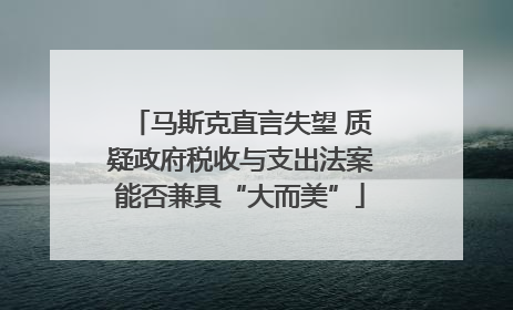 马斯克直言失望 质疑政府税收与支出法案能否兼具“大而美”