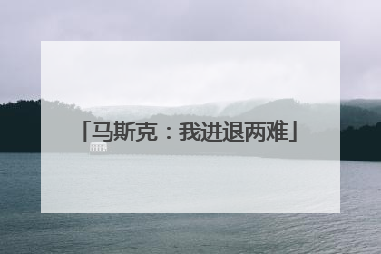 马斯克：我进退两难