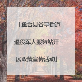 鱼台县谷亭街道退役军人服务站开展政策宣传活动