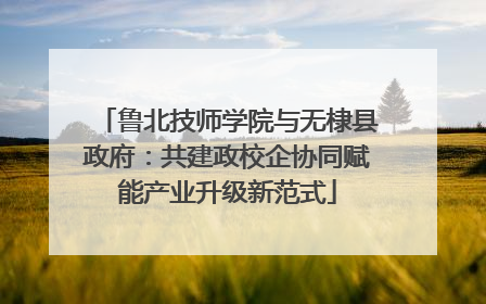 鲁北技师学院与无棣县政府：共建政校企协同赋能产业升级新范式