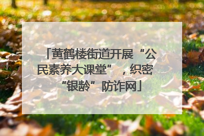 黄鹤楼街道开展“公民素养大课堂”，织密“银龄”防诈网
