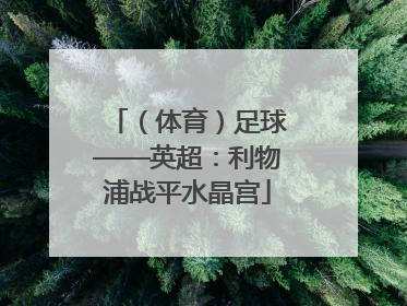 （体育）足球——英超：利物浦战平水晶宫