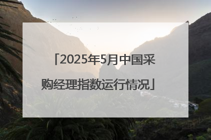 2025年5月中国采购经理指数运行情况