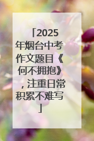 2025年烟台中考作文题目《何不拥抱》，注重日常积累不难写