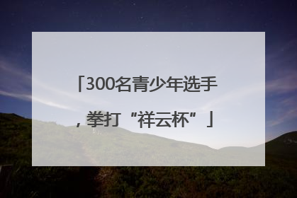 300名青少年选手，拳打“祥云杯”