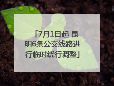 7月1日起 昆明6条公交线路进行临时绕行调整