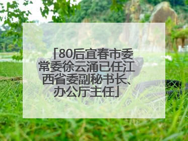 80后宜春市委常委徐云涌已任江西省委副秘书长、办公厅主任